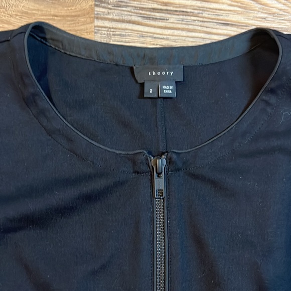 THEORY Bonbi Dress Black Zipper Front Fit and Flare - Picture 6 of 6